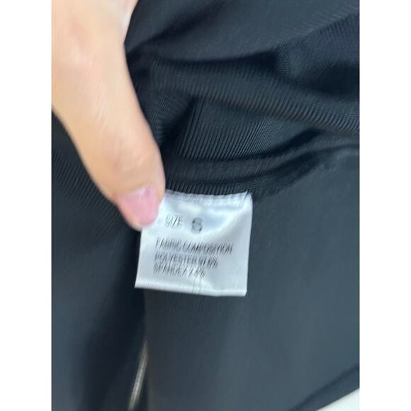 Dalia Macphee Long Sleeve Back Zip Bodycon Midi Dress Black Women's Size Small - Picture 3 of 3